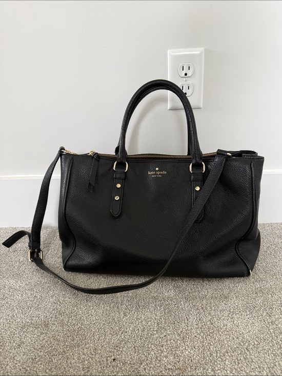 kate spade Handbags - kate spade Black Pebbled Leather Satchel with Gold Hardware